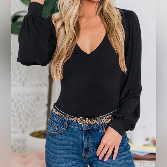 Nwot Spadehill Long Puff Sleeve Bodysuit - Picture 4 of 10